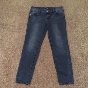 eva mendes straight leg blue jeans